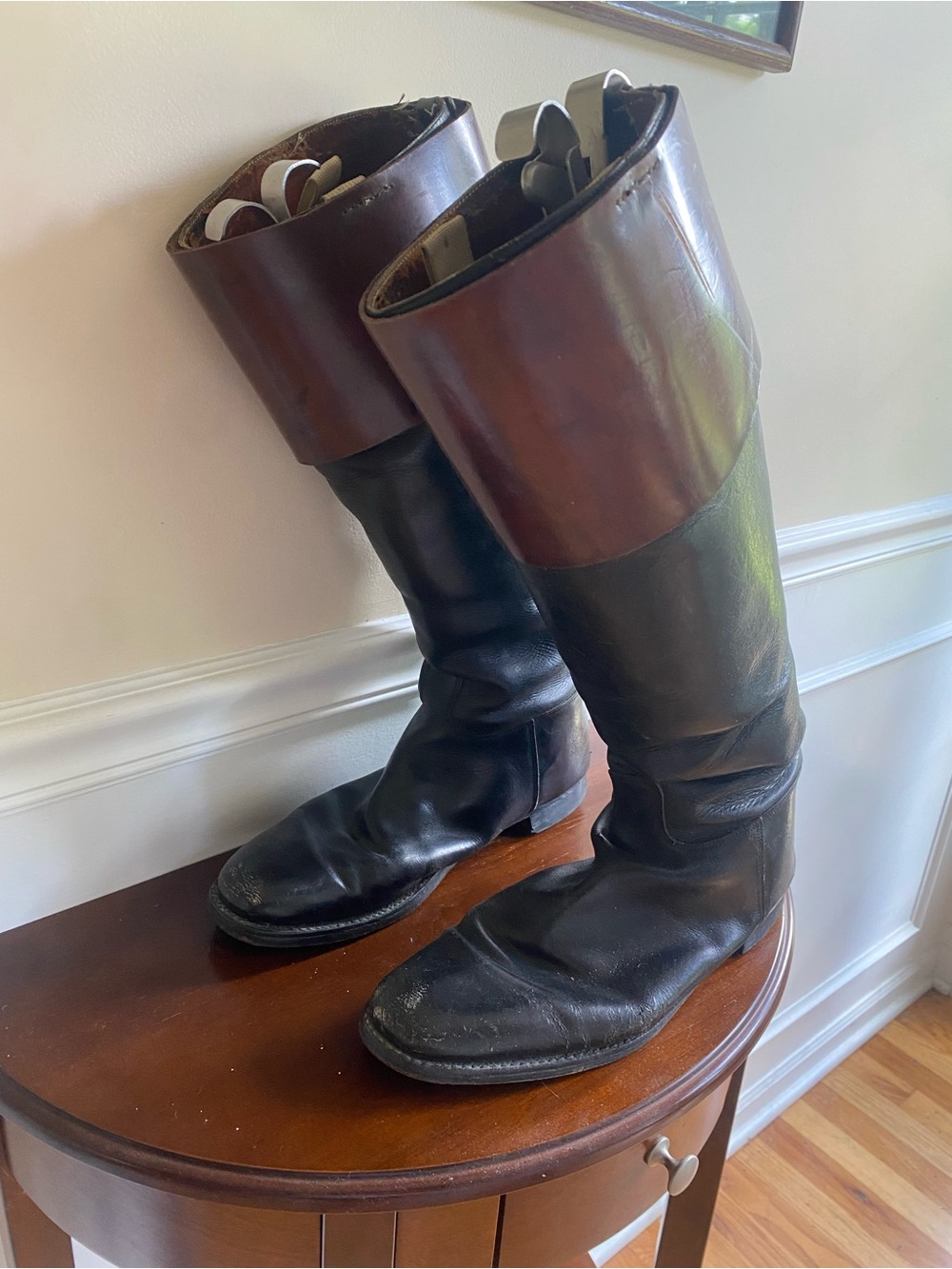 Dress Boots with Brown Tops for Horseback Riding & Foxhunting